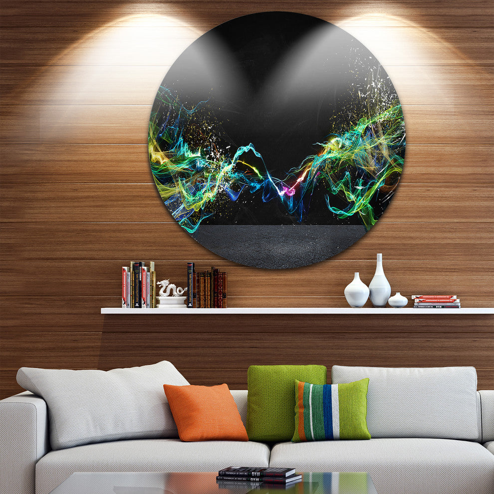 Abstract Motion Banner, Contemporary Round Wall Art, 23"