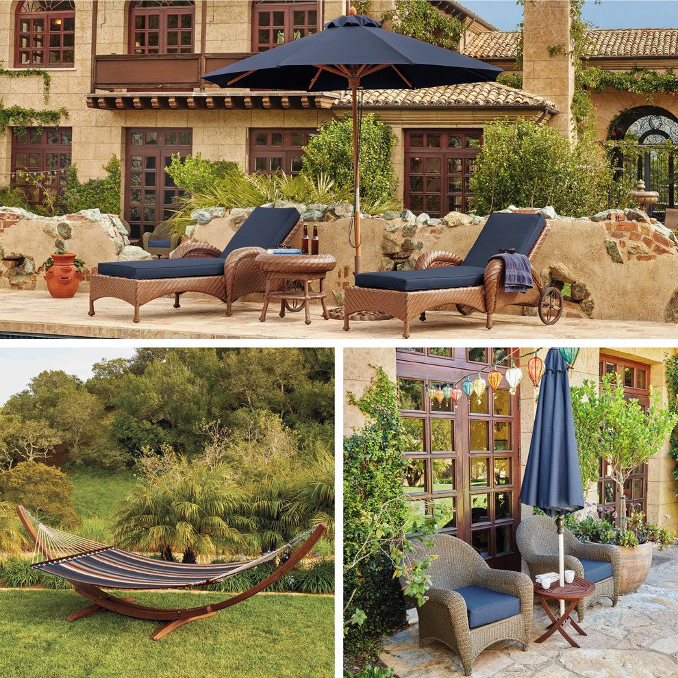 Patio Lounge Back Cushion, Heather Indigo Blue, 21"x22"x4"