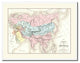 Mongolian Empire Asia Old Map Print On Canvas With Picture Frame 28" X 37"