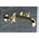 Kingston Brass Wall Mount Bathroom Faucet, Polished Brass