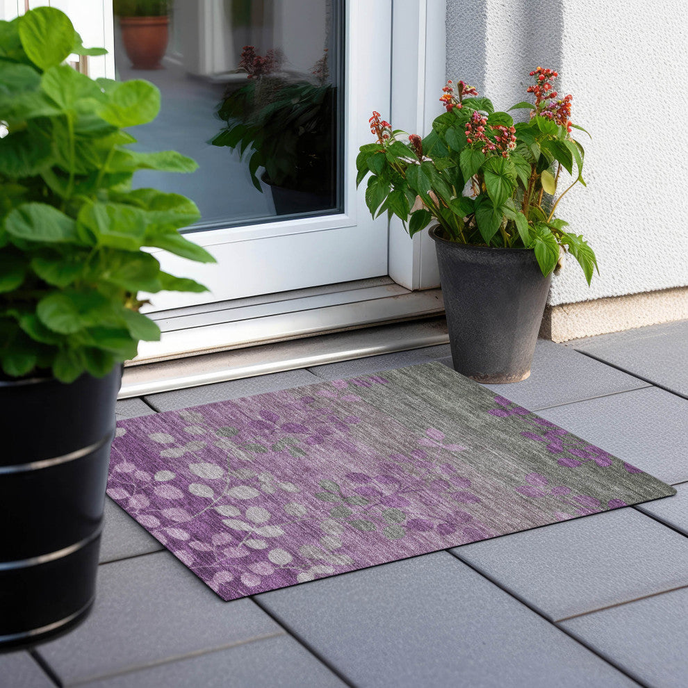 Machine Washable Indoor/Outdoor Chantille ACN1900 Purple 1'8" x 2'6" Rug