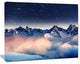 Milky Way Over Frosted Mountains, Landscape Canvas Art Print, 40"x30"