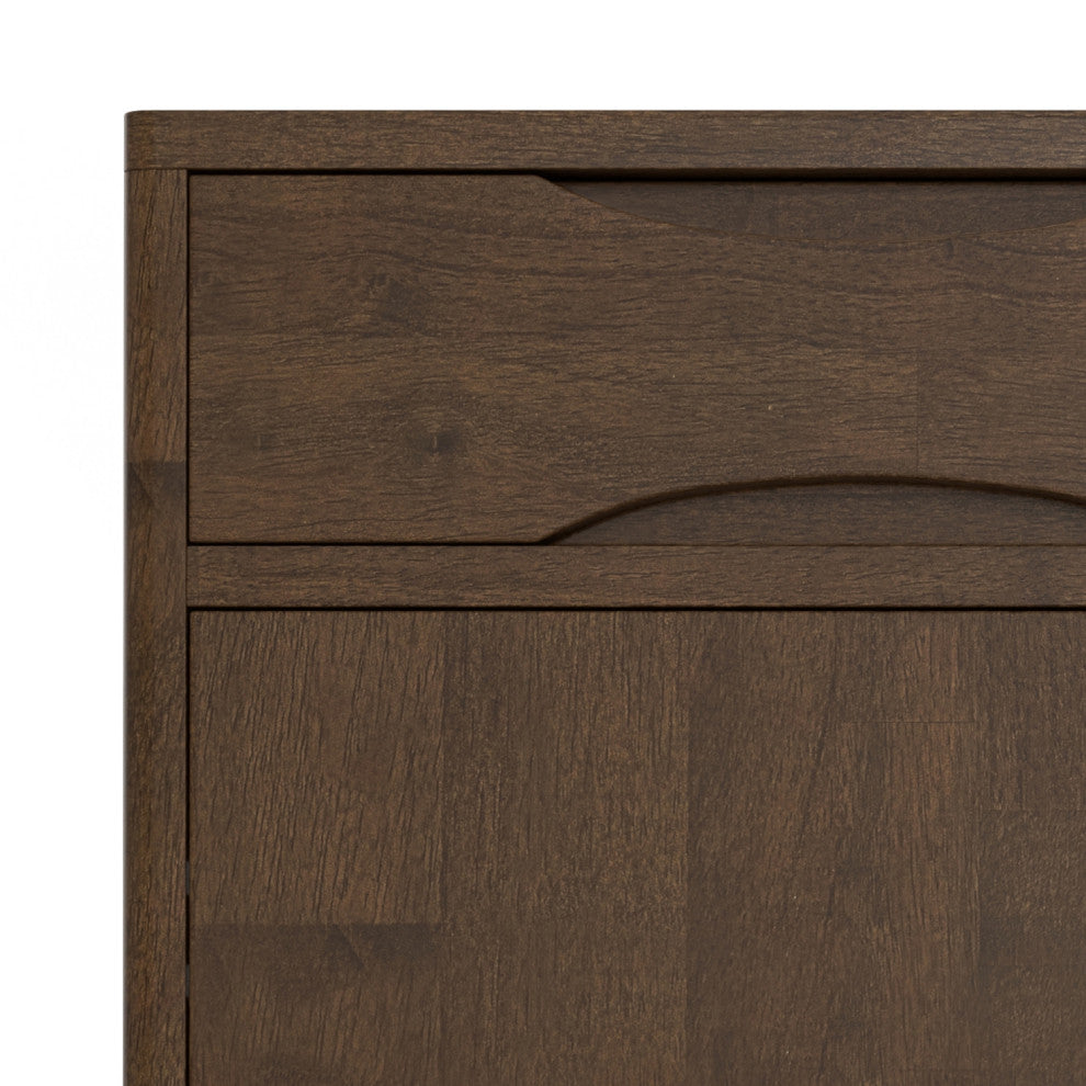 Harper Solid Hardwood Entryway Storage Cabinet, Walnut Brown