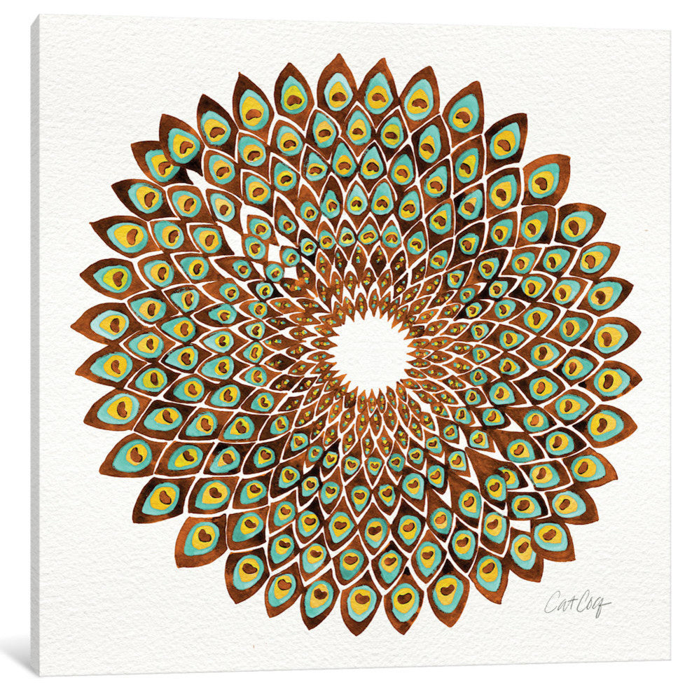 "70s Peacock Artprint" by Cat Coquillette, 26x26x1.5