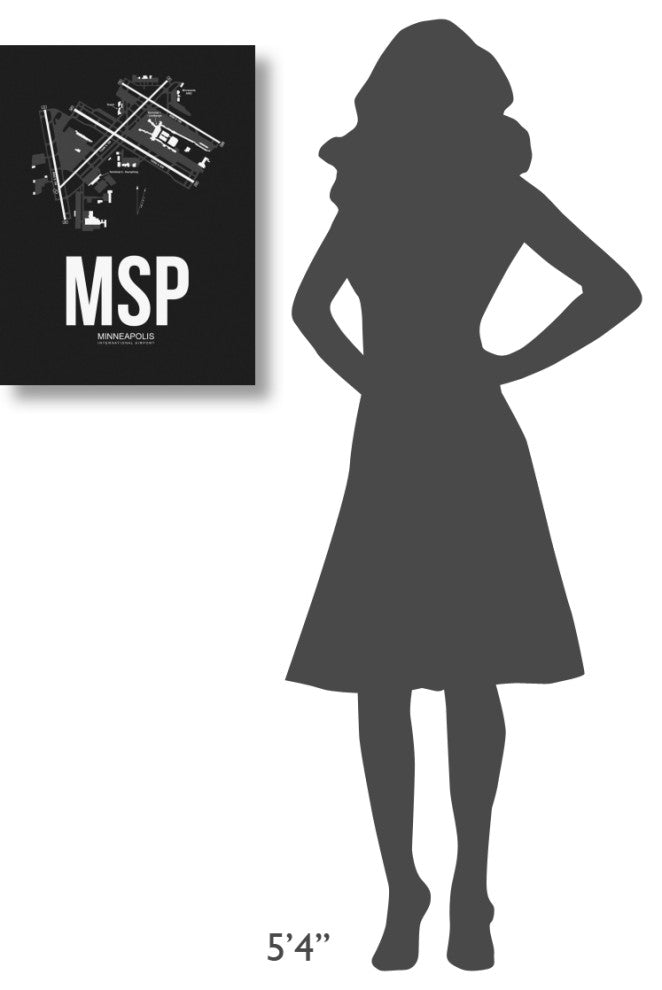 "MSP Minneapolis Airport Black" Fine Art Print