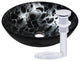 Tartaruga Hand Painted Tempered Glass Vessel Bathroom Sink and Drain, Chrome