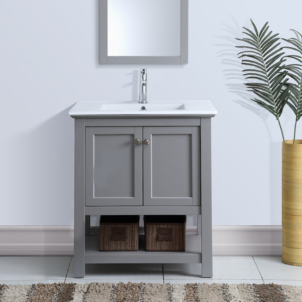 Fresca Manchester 30" Vanity, Gray