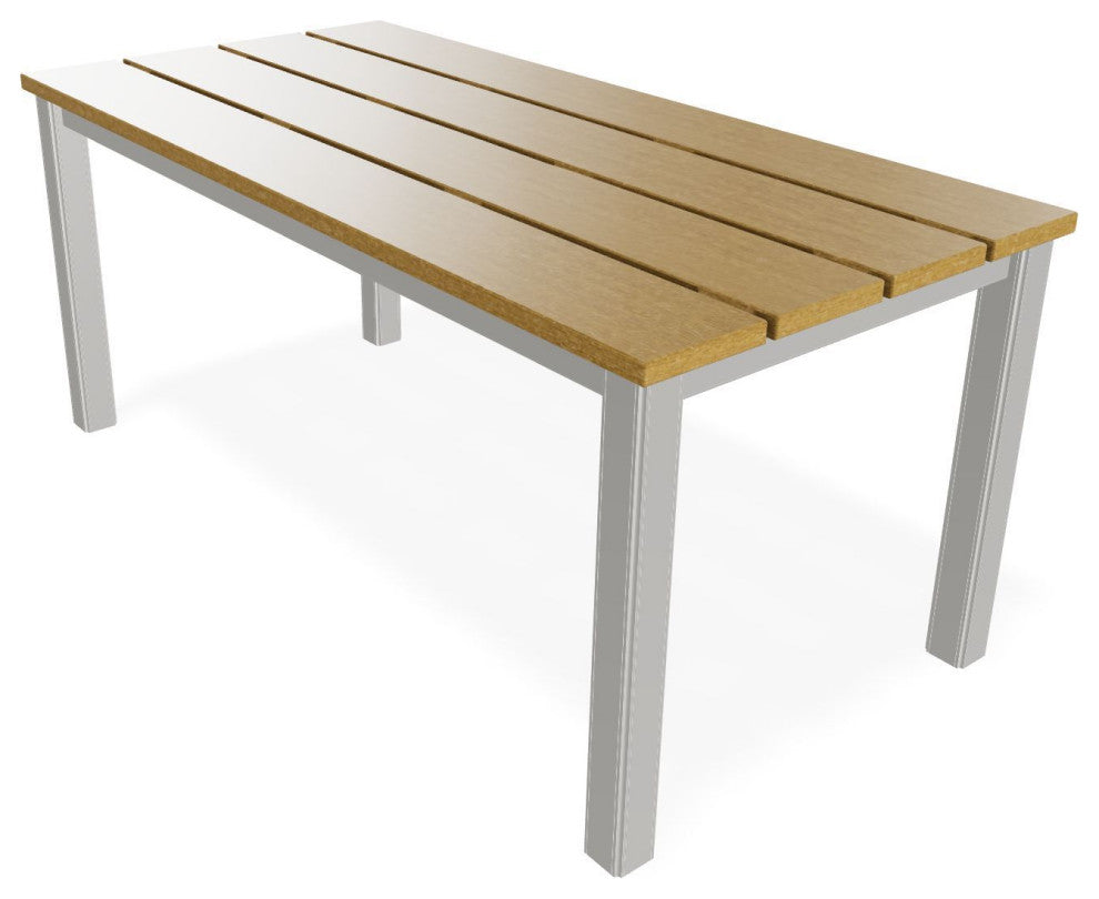 21"x42" Rustic Aluminum Outdoor Coffee Table