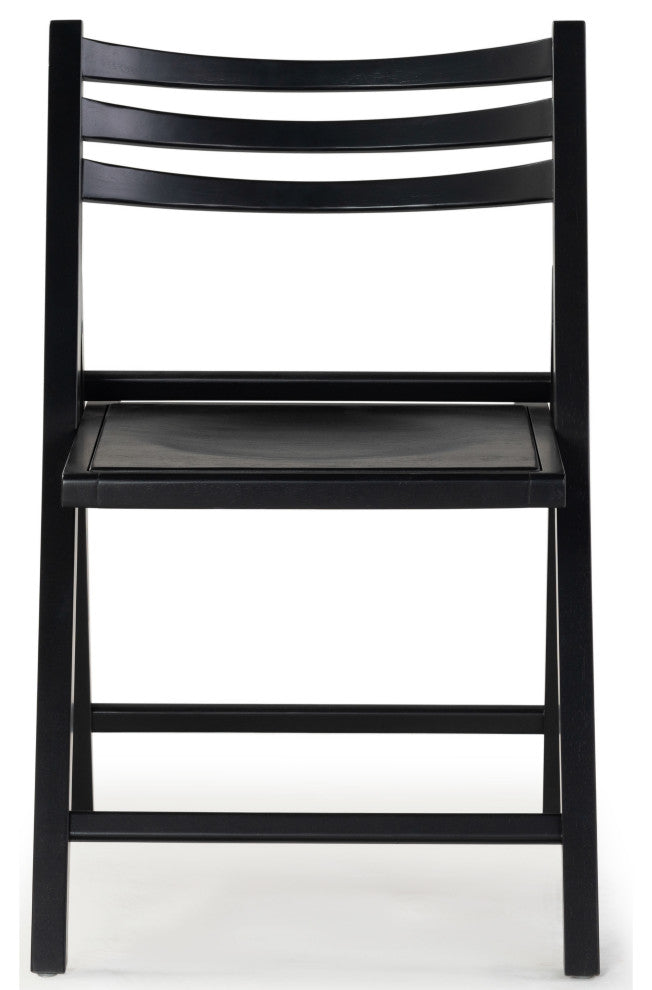 Safavieh Couture Jacie Wood Seat Folding Chair, Set of 2, Black