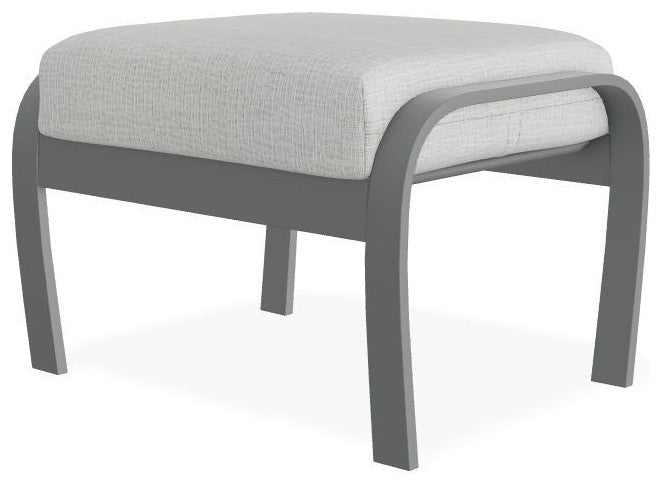 Belle Isle Cushion Outdoor Ottoman, Grasscloth Cloud/Graphite