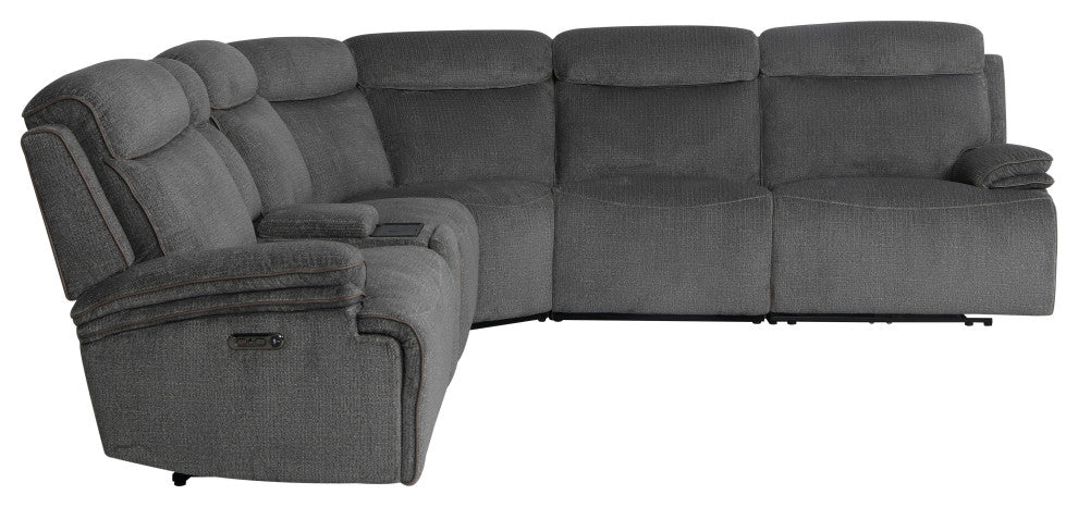 Parker Living Alpine 6 Piece Power Reclining Sectional, Airy Midnight