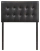 Modern Contemporary Twin Size Vinyl Headboard, Black Faux Leather