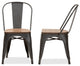 Vintage Rustic Industrial Style Tolix-Inspired Bamboo Dining Chair Set -2