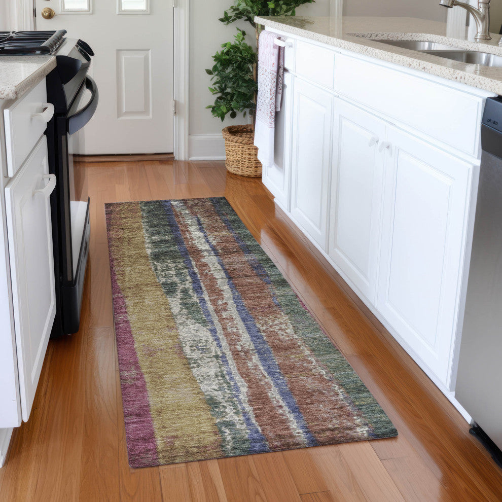 Machine Washable Indoor/Outdoor Chantille ACN1910 Blush 2'3" x 7'6" Runner Rug