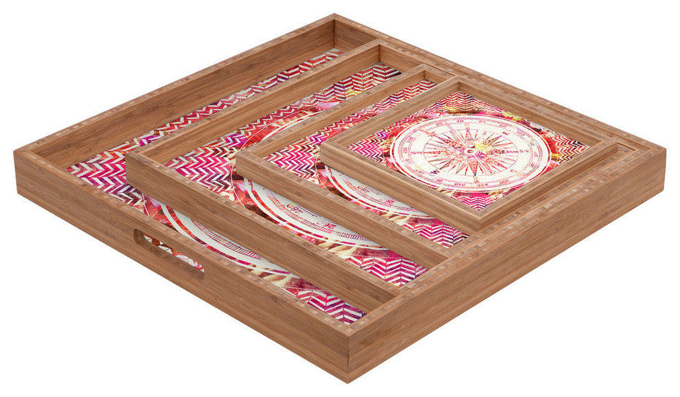 Bianca Green Follow Your Own Path Pink Square Tray
