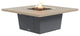 Square Fire Pit Table, 56x56, Propane, Beige Powdercoat Top, Gray