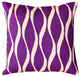 Contemporary Waves Vivid Violet Decorative Pillow Cover Handmade Wool 18x18"