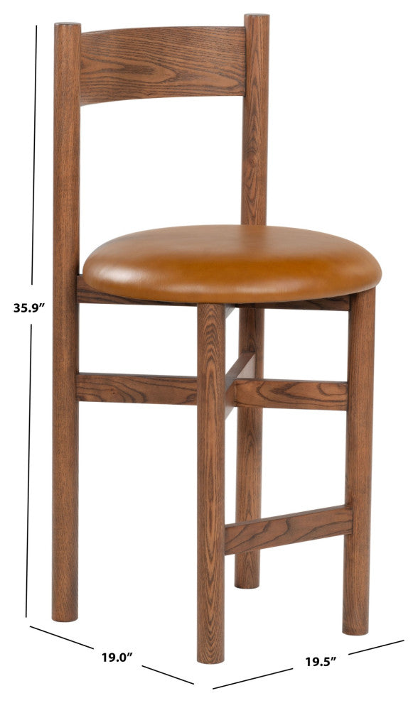 Safavieh Couture Tayla Counter Stool, Walnut/Brown
