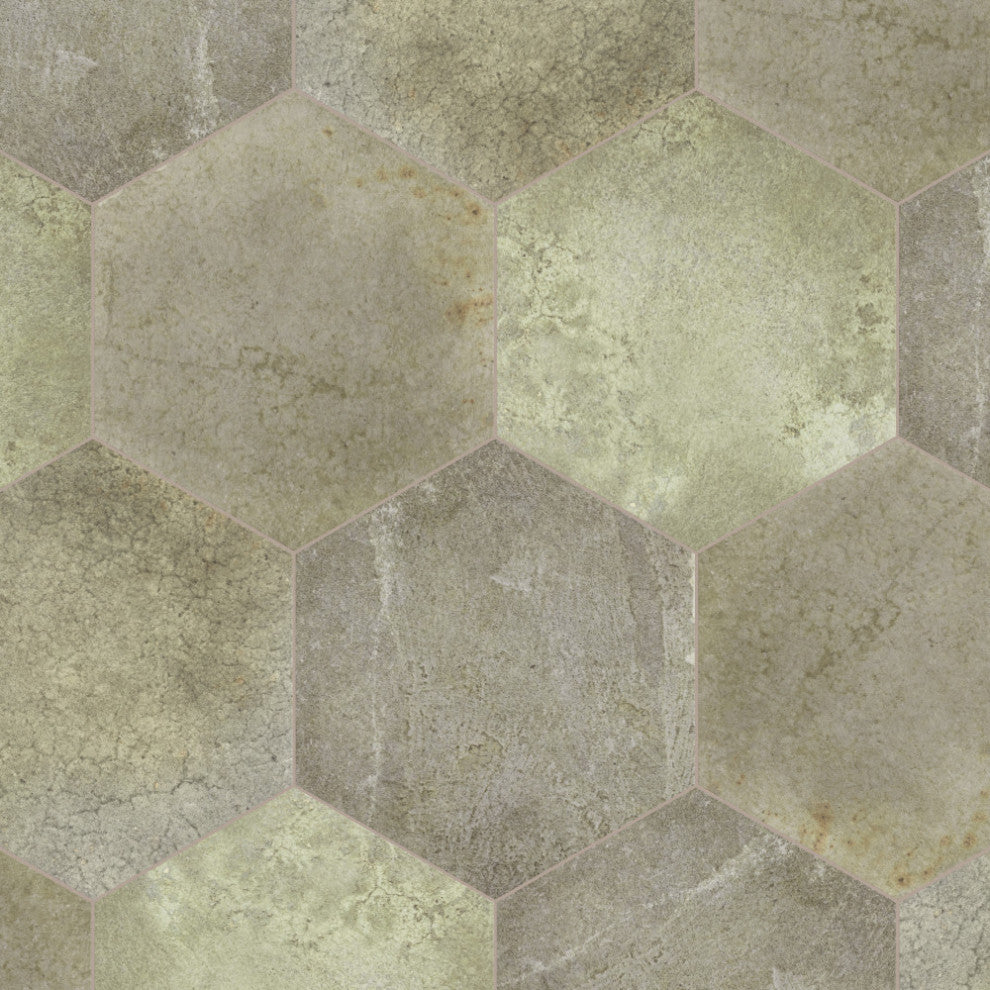 Heritage Hex Jungle Porcelain Floor and Wall Tile