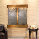 Aspen Falls Water Fountain, Green Featherstone, Rustic Copper, Square