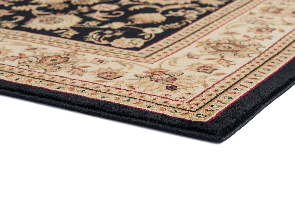 Gabrielle Traditional Oriental Black Rectangle Area Rug, 5'x7'
