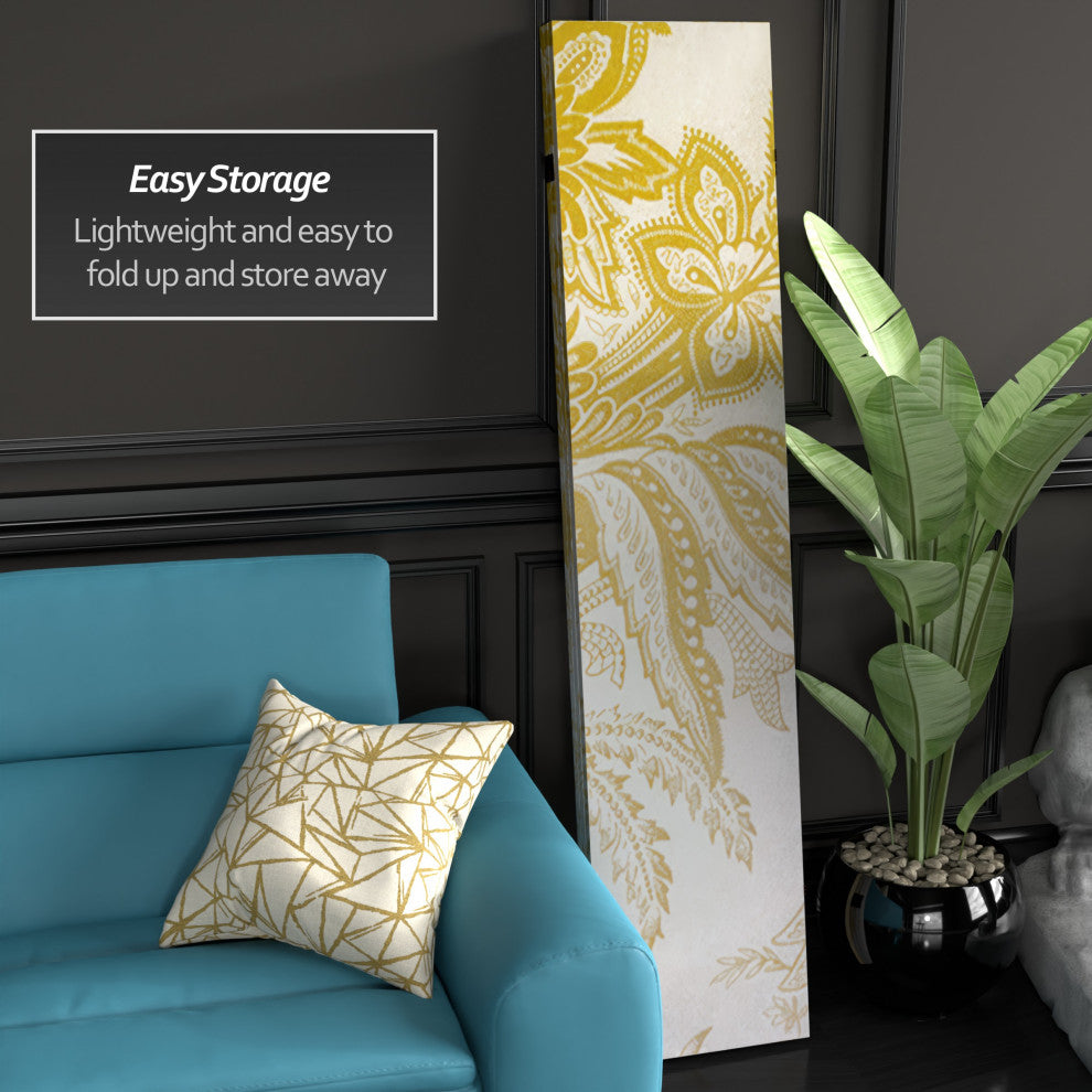 6' Tall Gold Toile Double Sided Room Divider
