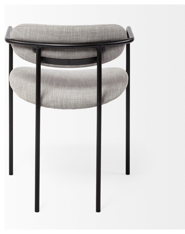 Parker Gray Fabric Seat Black Metal Dining Chair (Set of 2)