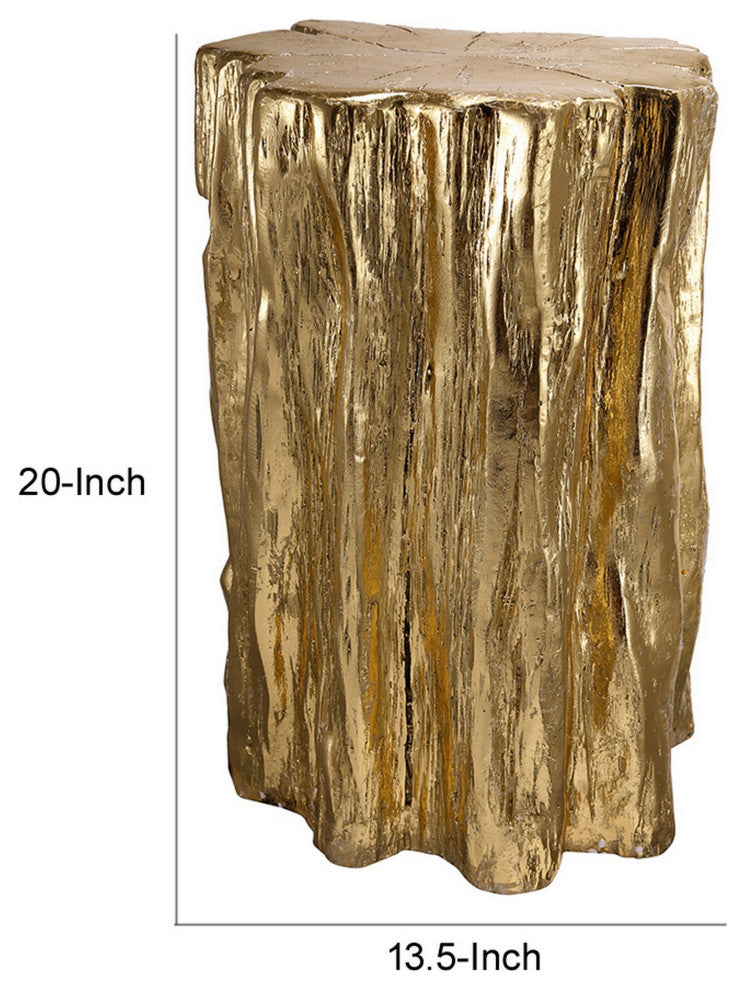 Well Designed Nature Inspired Tree Trunk Stool, Gold
