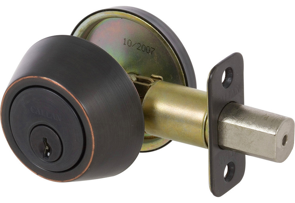 Single Cylinder Deadbolt, Edged Oil Rubbed Bronze