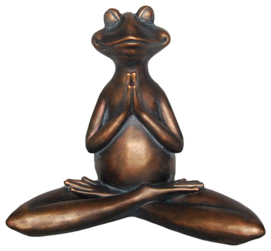 Notably Amusing decorative Resin Yoga Frog, Copper