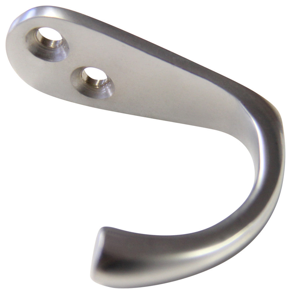 RCH Decorative Brass Wall Hook, 1.6 Inch, Various Finishes, Satin Chrome, 1.6 In