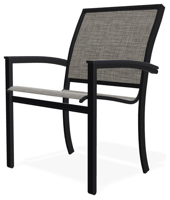 Bazza Sling Stackable Outdoor Dining Chair, Storm/Black