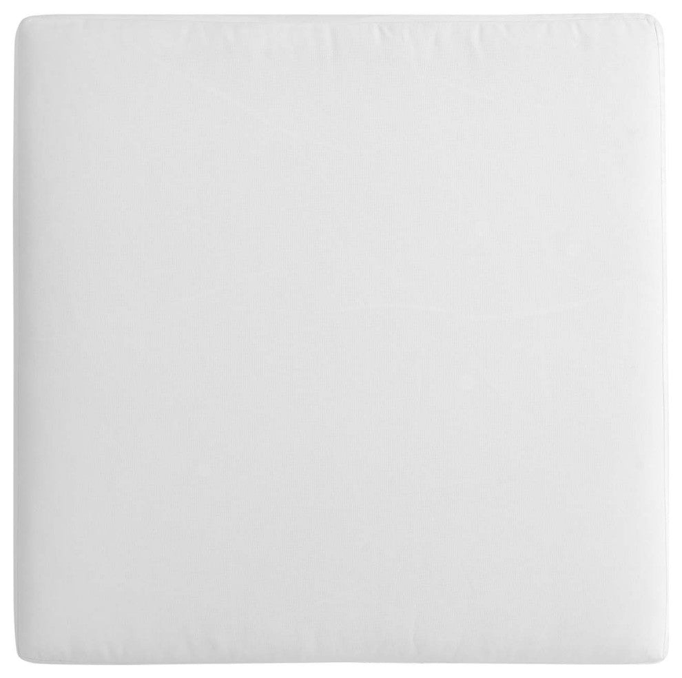 Tahoe Outdoor Patio Powder-Coated Aluminum Ottoman - Gray White