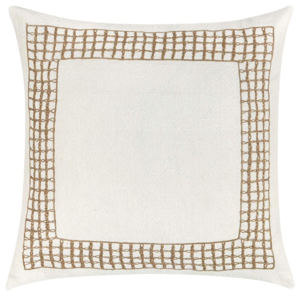 Marina 26" Cotton Linen Blend Throw Pillow, White