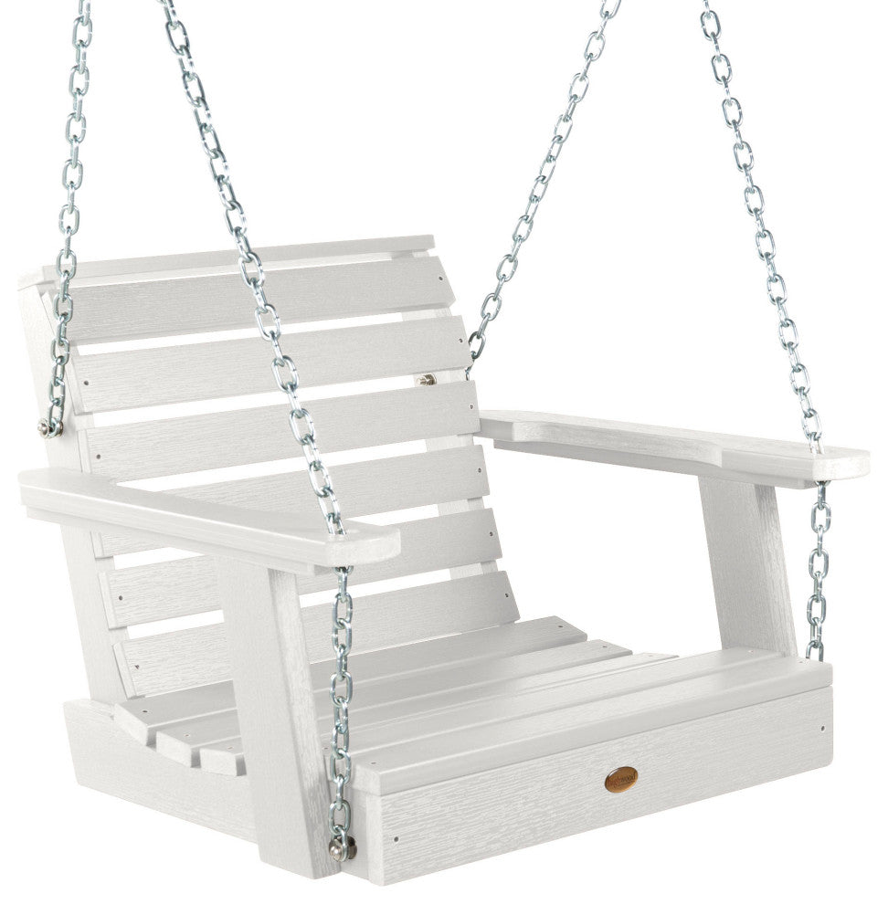 Weatherly Single Seat Swing, Weathered Acorn, White