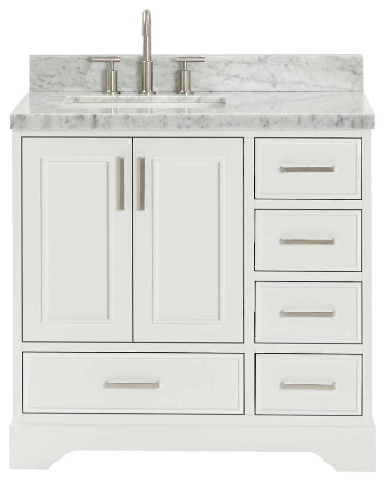 Ariel Stafford 37" Single Left Offset Rectangle Sink Bathroom Vanity