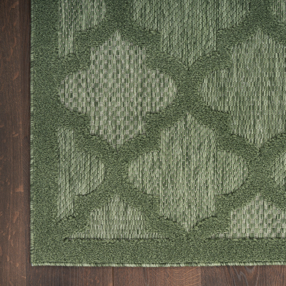 Nourison Nourison Easy Care 2'2" x 10' Green Modern Rug