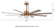 65 in Integrated LED Reversible Antique Gold Ceiling Fan With Remote Control