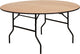 5-Foot Round Wood Folding Banquet Table with Clear Coated Finished Top