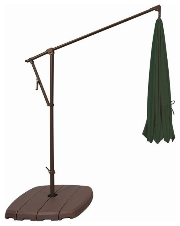 10' Round Polyester Cantilever Umbrella, Horizontal Tilt, Forest Green