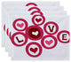 Love In The Round, Holiday Geometric Print Placemat, Set of 4, Pink