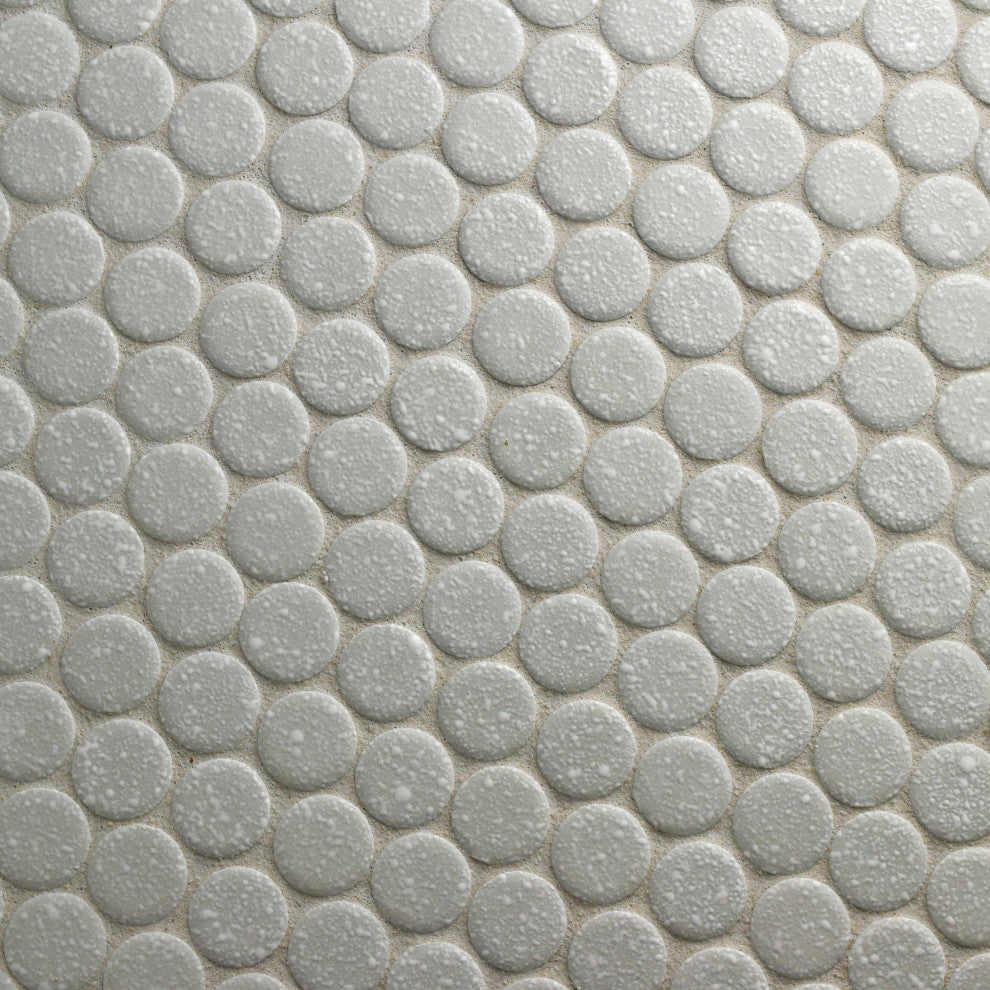 Hudson Penny Porcelain Mosaic Floor and Wall Tile, Crystalline Grey