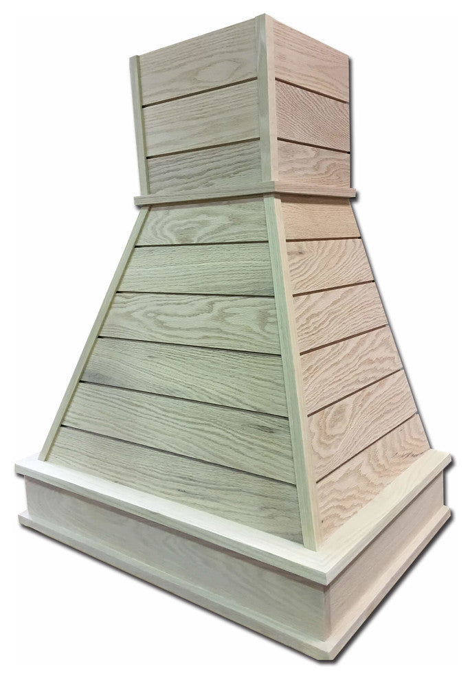 Castlewood Shiplap Chimney Range Hood, Red Oak, 48"