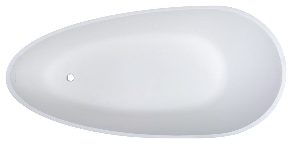 Dune II Dimensional Freestanding Soaker Tub, Matte White