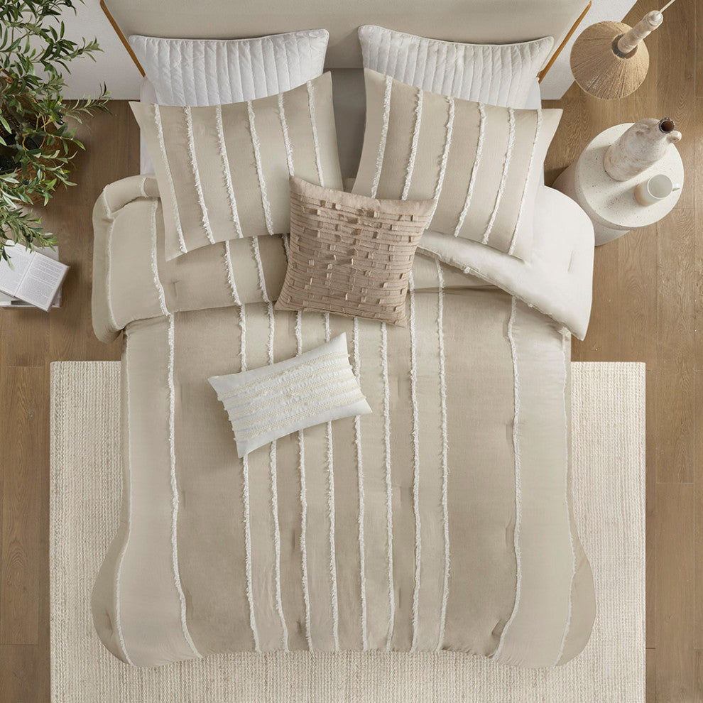 INK+IVY Shay 3 Piece Striped Cotton Comforter Set