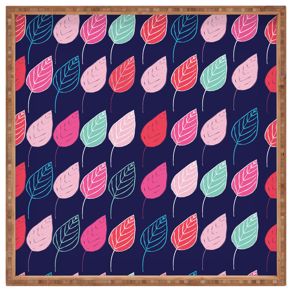 Ali Benyon Happy Leaves Square Tray