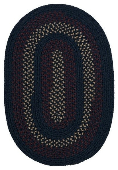 Colonial Mills Deerfield DF51 Midnight Blue Traditional Area Rug, Oval 3'x5'