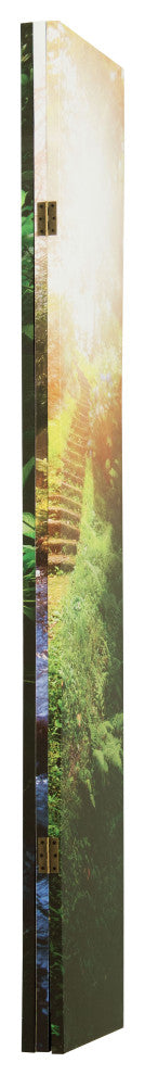6' Tall Double Sided Stairway to Heaven Canvas Room Divider