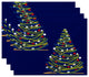 Decorative Holiday Placemat, Set of 4 Geometric, Royal Blue