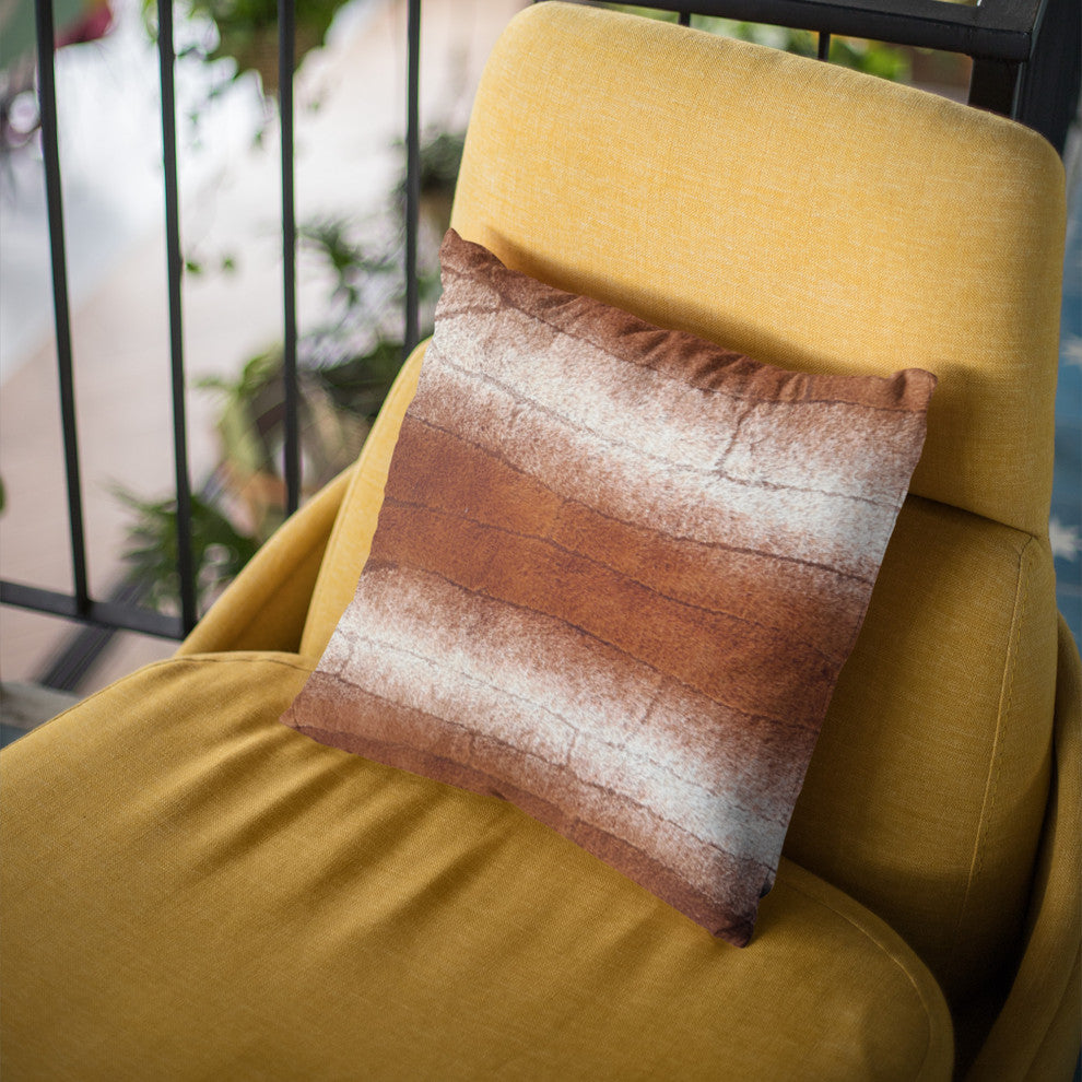 Plutus Orange Brown Furever Faux Fur Throw Pillow, 16" x 16"